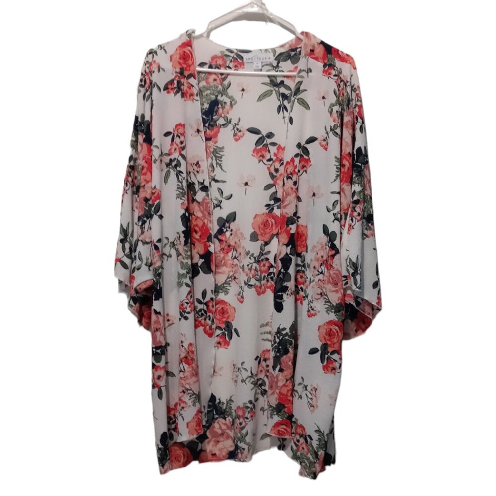 Women's Floral Open Lightweight Cardigan Size 1X